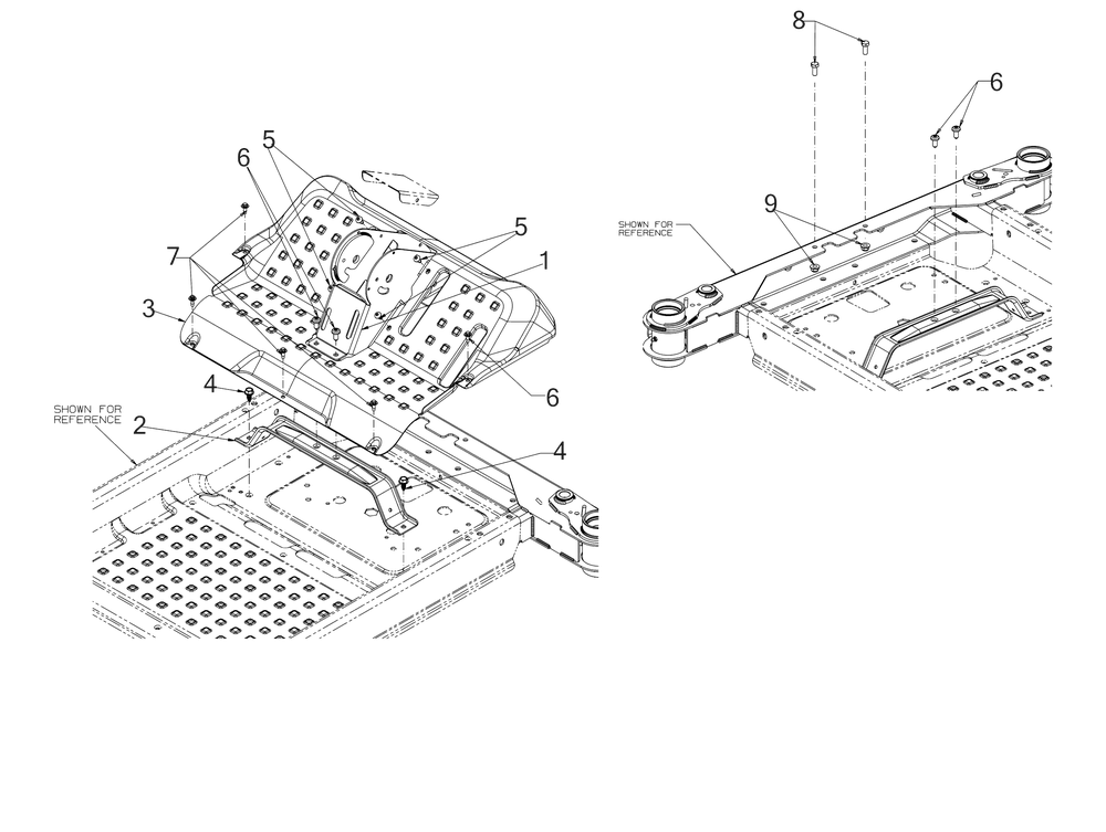 Floorboard Diagram and Parts List for RZT-SX46EFI (17RWCBYN210)(2018) Cub Cadet Lawn Tractor